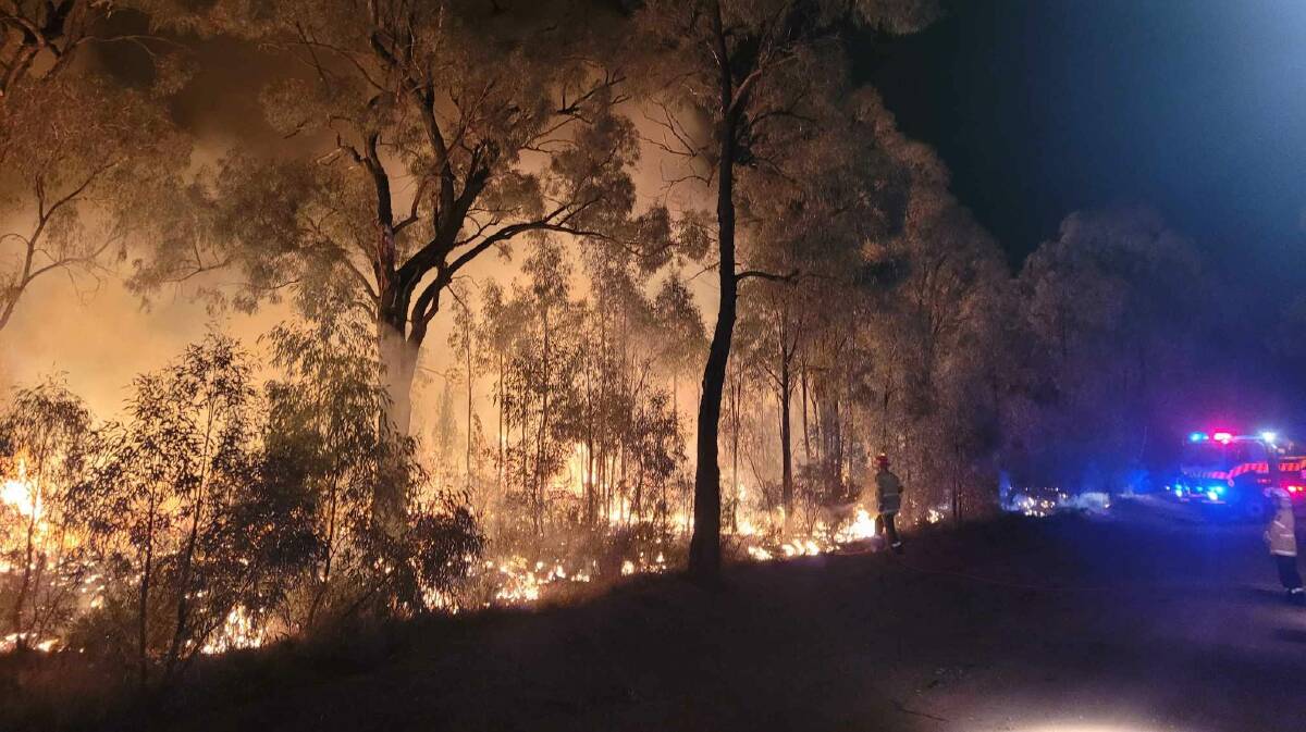 Fire crews tackle the Duck Creek Pilliga Forest fire. Picture from NSW RFS Narrabri Brigade / Facebook