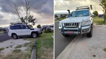 (Left) How Linda Snelson's car was parked when she was fined over $300, and (right) how Dubbo Regional Council told her she should be parking. Pictures supplied