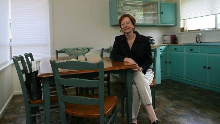 The 2005 picture of Julia Gillard which, with its empty fruit bowl, was used by critics to portray her as a single career woman bereft of personal connections. Liberal senator Bill Heffernan later questioned her fitness for leadership on the grounds that she was 'deliberately barren'. Photo: Ken Irwin