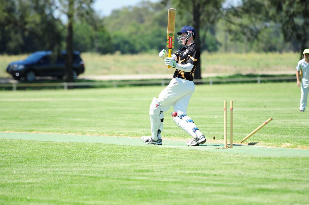 Ben Bunt made 66 before being bowled on Saturday but his innings helped Newtown Gold to a win over South Dubbo YDs.       Photo: CHERYL BURKE
