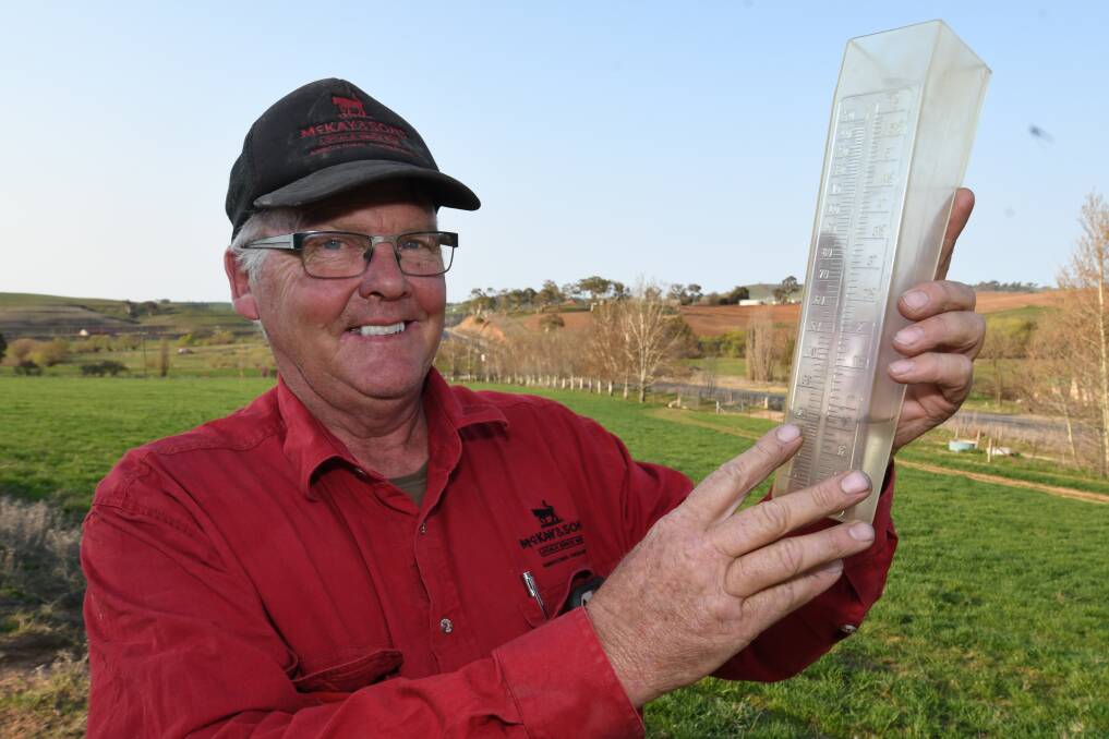 KEEP IT COMMING: Evans Plains farmer David McKay is encouraged by the recent rainfalls. Photo: CHRIS SEABROOK 091018crainfal