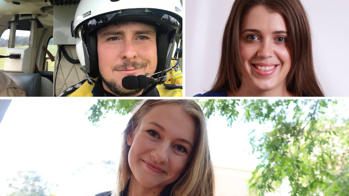 ACT's 2021 Young Australian of the Year nominees: Clockwise from top left, Nathan Barnden, Tara McClelland and Sarah O'Neill.