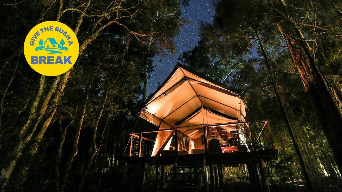 Glam it up with a deluxe plus tent at Jervis Bay's Paperbark Camp. Picture: Paperbark Camp