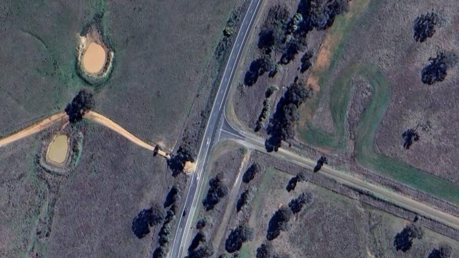 Newell Highway and Ashburnham Road, Daroobalgie. Picture Google Earth