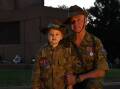 Harlow and Mark Ryan at the dawn service in Victoria Park. 