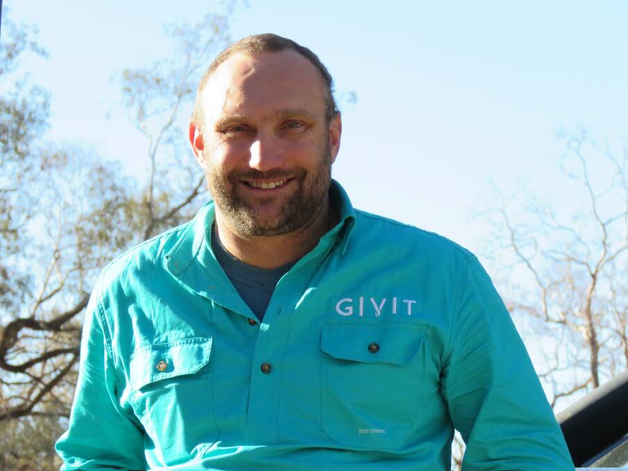 GIVIT NSW Manager, and talisman for the charity's drought relief activities, Scott Barrettt. Photo: CONTRIBUTED