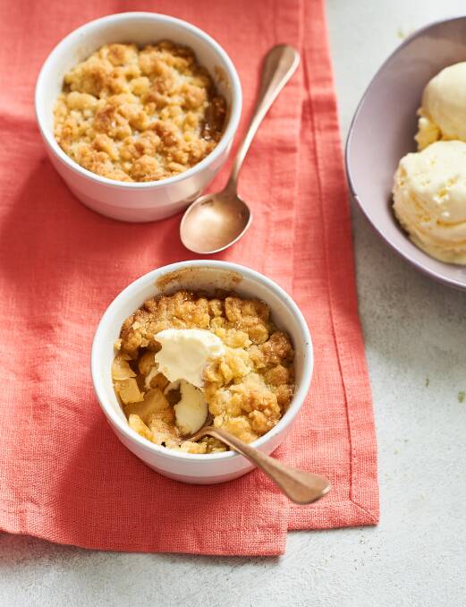 Apple crumble mug cake. Picture: Supplied