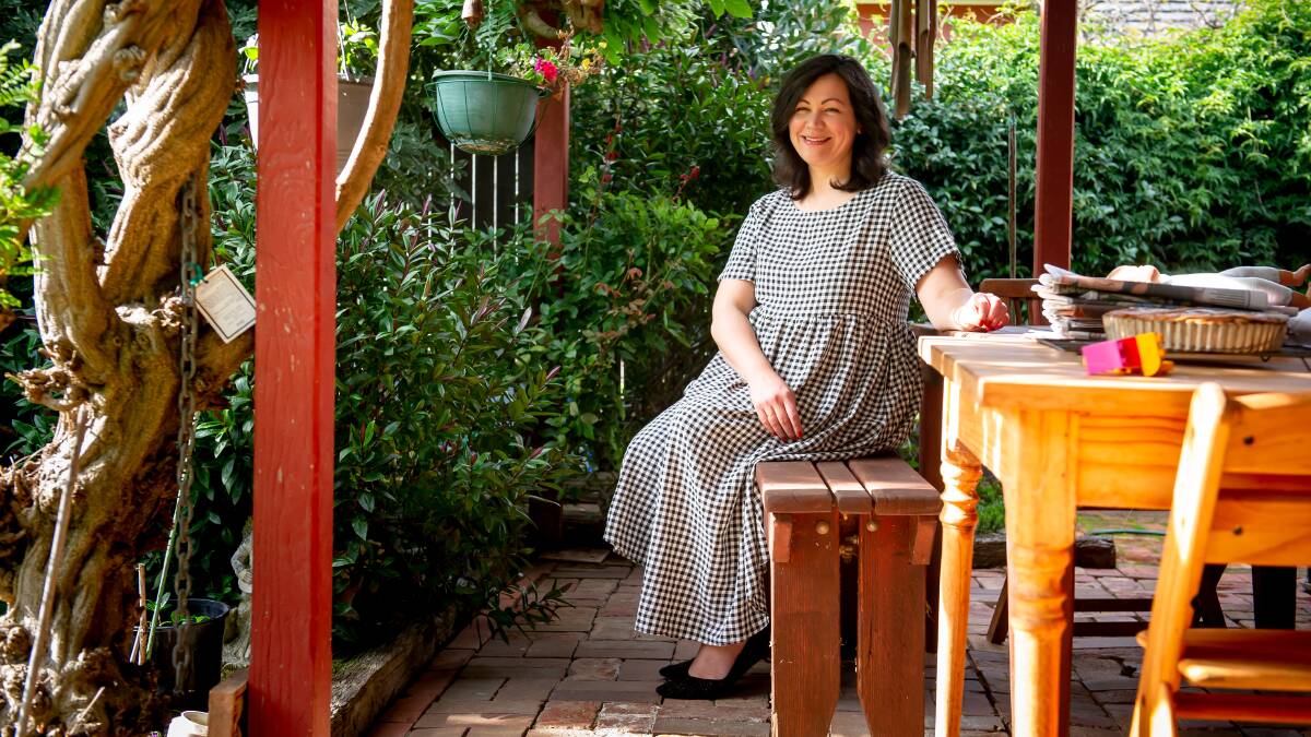 Emiko Davies at her family's home in Canberra, a long way from Italy. Picture: Elesa Kurtz