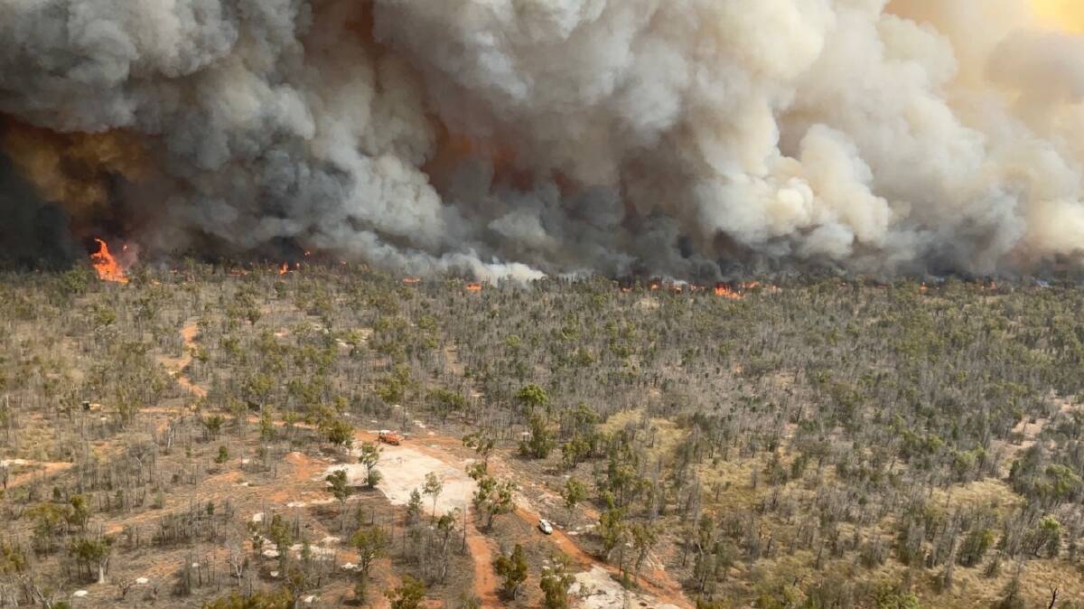 The Hudson fire near Walgett. Picture by NSW RFS on Facebook