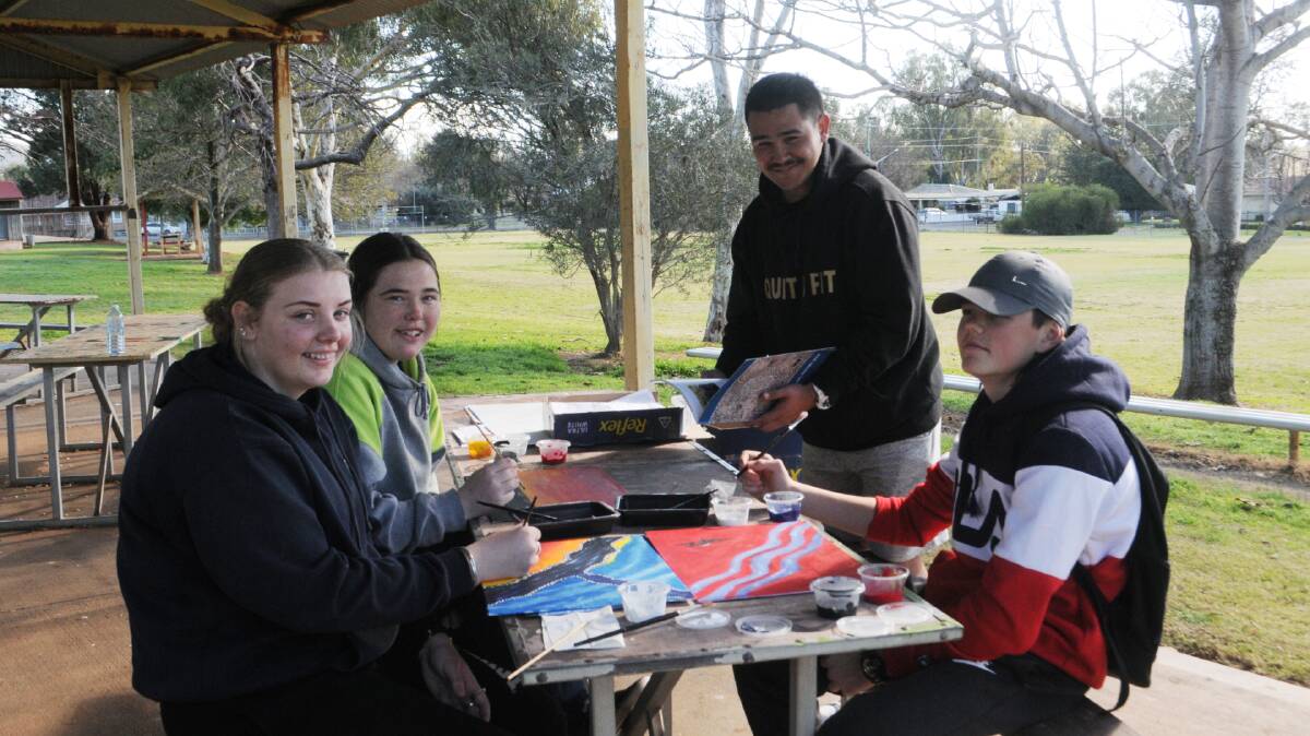 WACHS were able to supply the students with the painting materials ot help kick start their designs. Photo; Taylor Jurd
