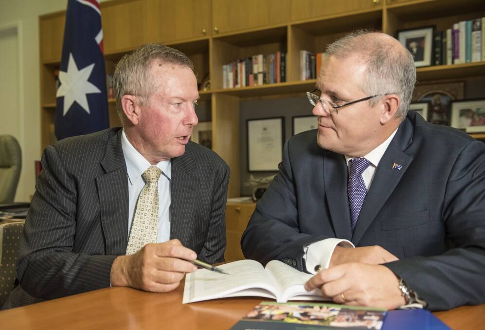 Parkes MP Mark Coulton with Australia's newest Prime Minister, Scott Morrison. Photo: File. 