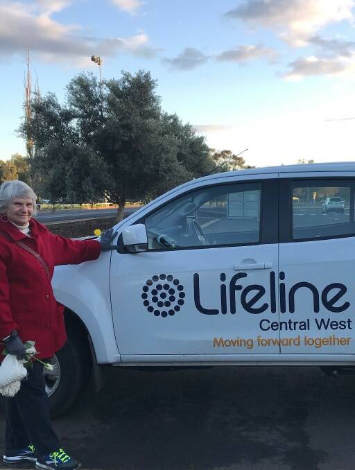  Lifeline Central West crisis supporter Robyn Stack participated in the Dubbo Out of the Shadows walk on September 10. Photo: Supplied. 