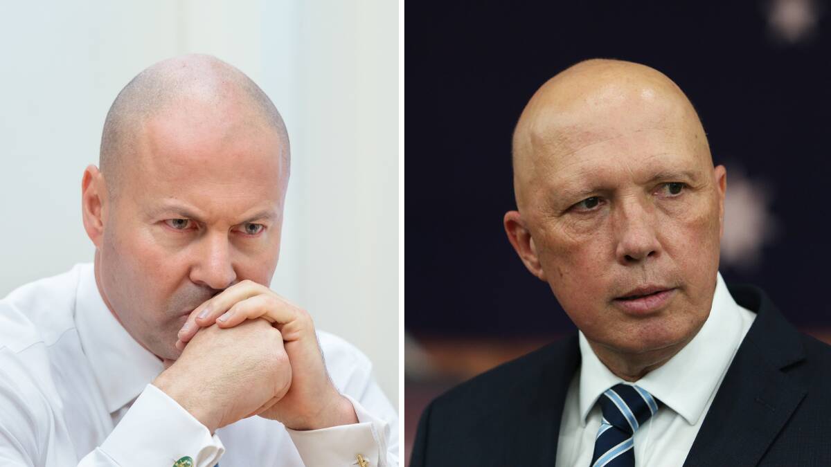 Josh Frydenberg and Peter Dutton are emerging as key contenders to seize Liberal leadership if the May election does not go as the government plans. Pictures: Sitthixay Ditthavong, Peter Lorimer
