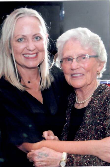 Happy time: Loretta Mannix-Fell with her mother Therese at a family celebration. A Catholic memorial service is being held in December to honour Mrs Mannix.