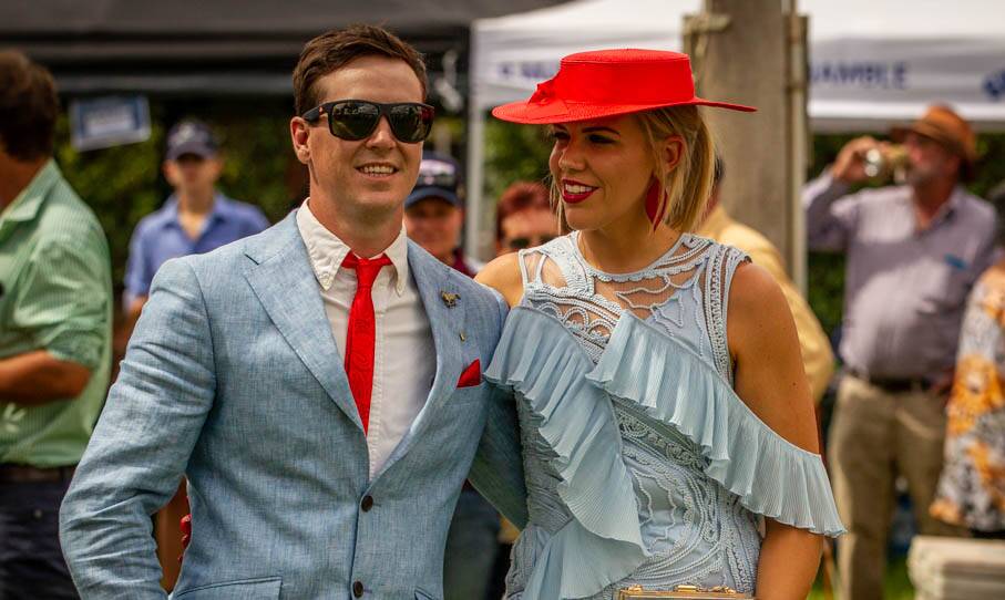 LOCAL WIN: Zac and Rachel Buckley from Coonamble were this year's best dressed couple at Coonamble country qualifier race meeting. Photo: Samantha Thompson.
