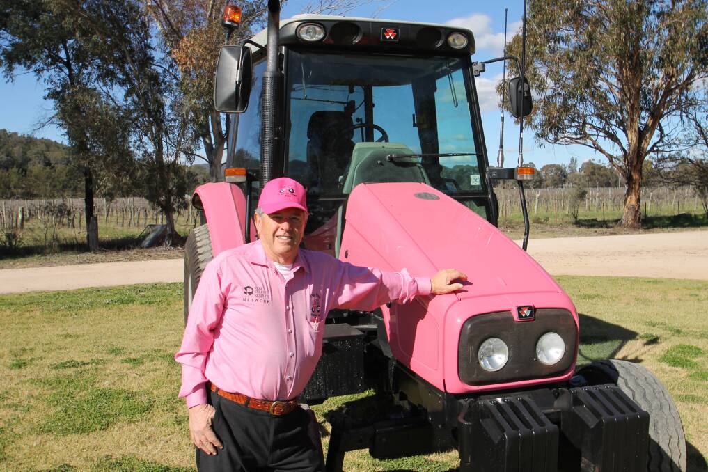 Hugh's tractor run around NSW in 2015 raised $384,000 for the McGrath Breast Care Nurses who provide their care to patients and families for free. Photos: Supplied