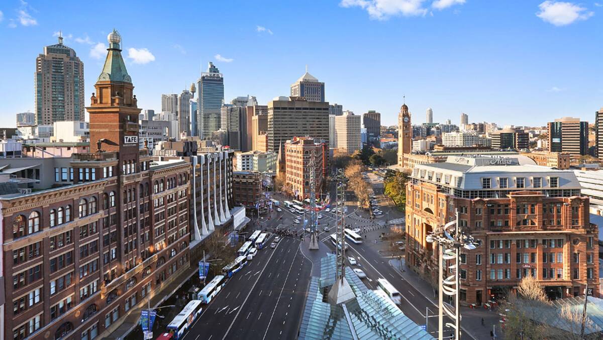 The super outlook right up George and Pitt Streets to Sydney's CBD and a seemingly ever-changing skyline.