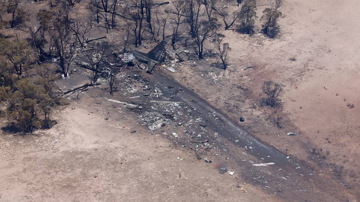 The crash site of the Lockheed C-130 large air tanker north-east of Cooma. Picture: Australian Transport Safety Bureau.