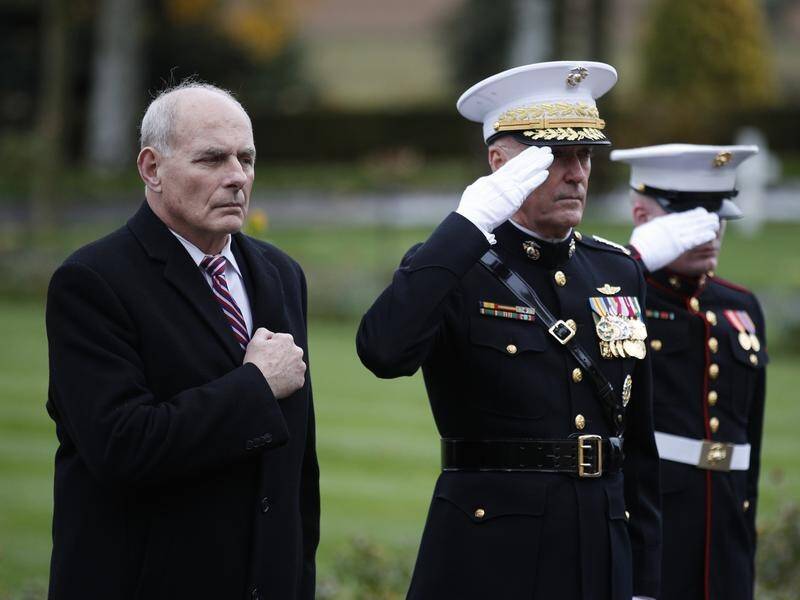 White House Chief of Staff John Kelly attends a ceremony in France after Donald Trump cancelled.