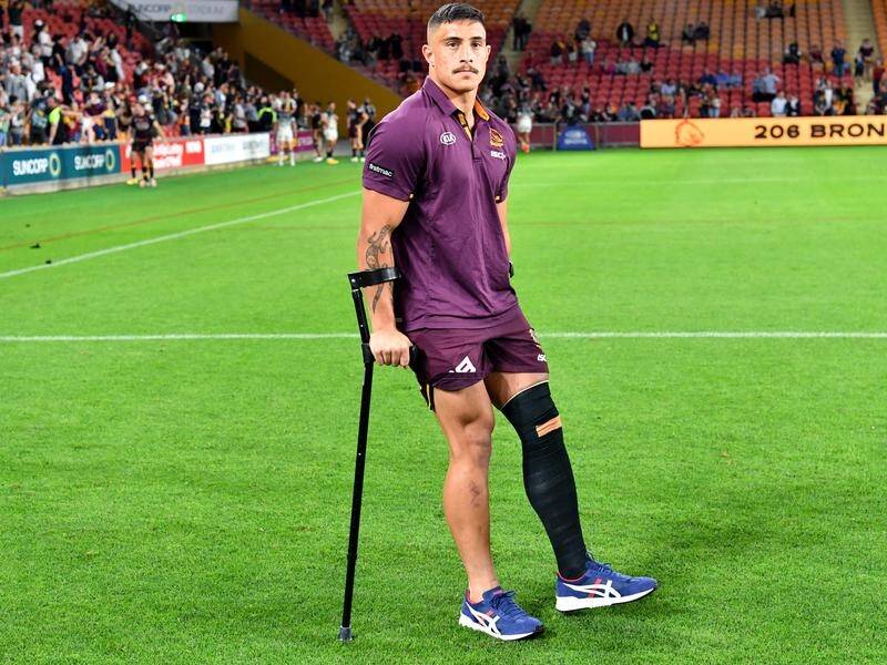 Young Brisbane star Kotoni Staggs has ruptured the ACL in his left knee and will undergo surgery.