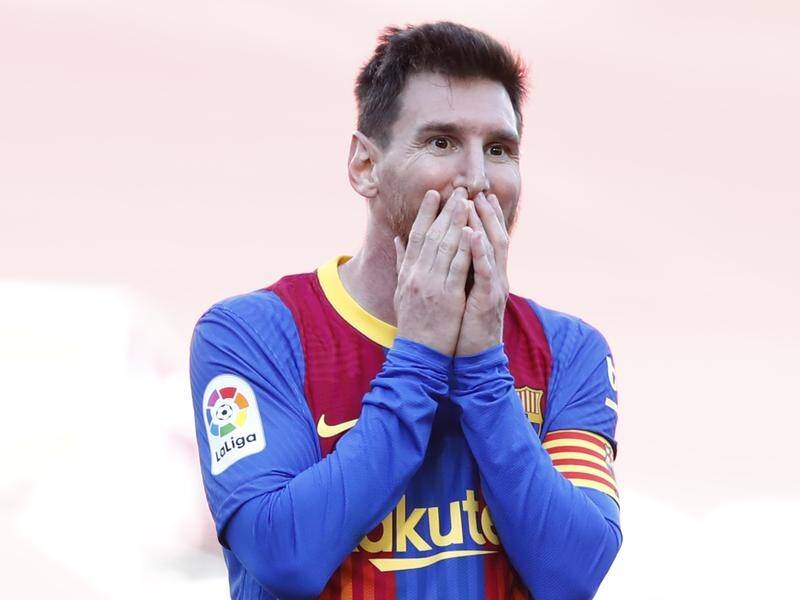 Barcelona's Lionel Messi was the picture of frustration after missing a chance against Atletico.