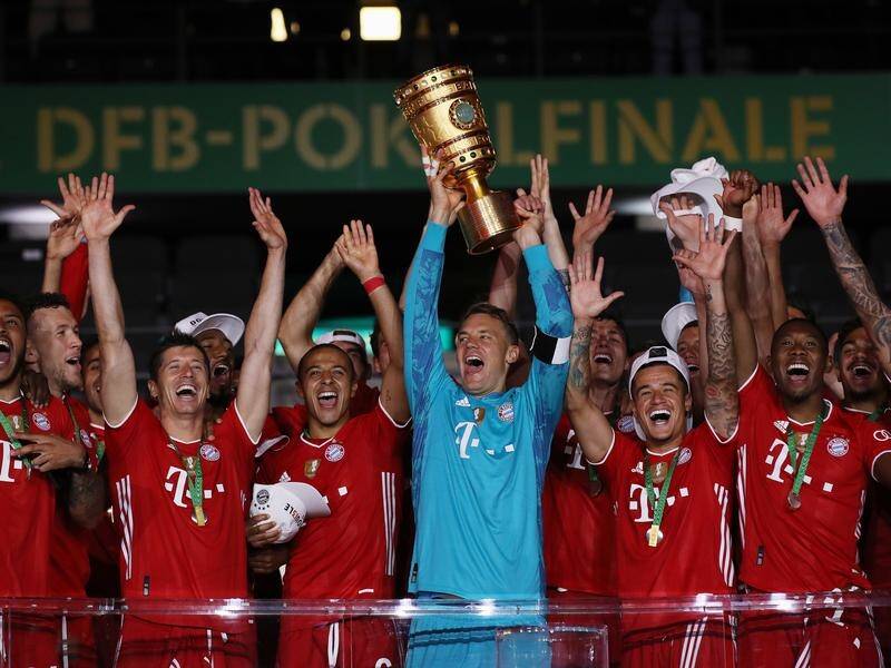 Bayern Munich have secured their 20th German Cup title with a 4-2 over Bayern Leverkusen.