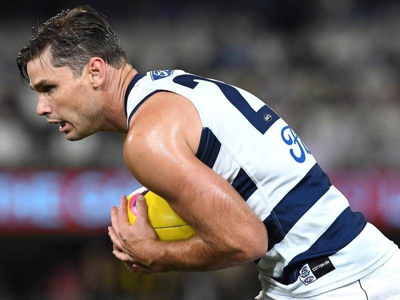 Coleman medallist Tom Hawkins has extended his stay at Geelong, signing for another two years.