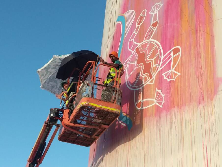 FOCAL POINT: The Jimmy Little mural will be painted on the Walgett Water Tower to honour the Indigenous musician. Photo: CONTRIBUTED