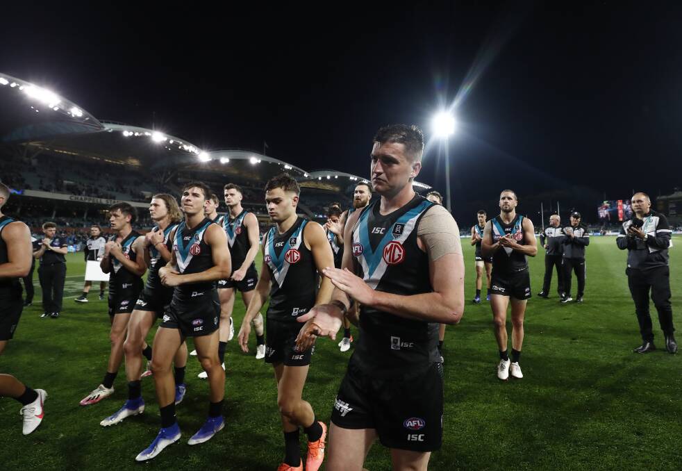 Despite holding top spot all season, Port Adelaide finished just short of the big dance after a preliminary final loss to Richmond. Photo: Ryan Pierse/Getty Images
