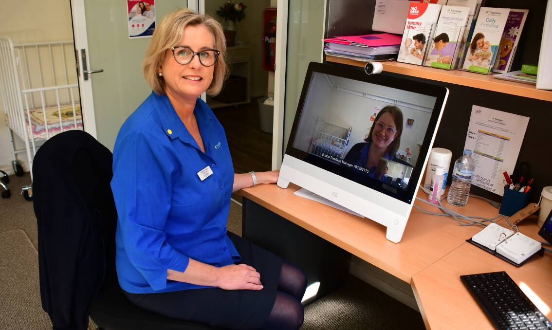 SUPPORT: Tresillian in Western Family Care Centre acting nurse unit manager Kate Plasto demonstrates the virtual support the service is able to offer across the district amid the COVID-19 pandemic. Photo: BELINDA SOOLE